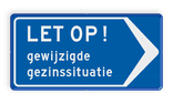 Verkeersbord DOR rechthoek 2:1 reflecterend +  eigen ontwerp/opdruk