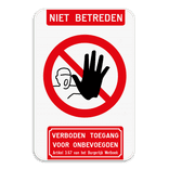 Bord Niet betreden verboden toegang artikel 3.67