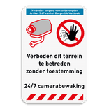 Veiligheidsbord - Camerabewaking - verboden toegang voor onbevoegden