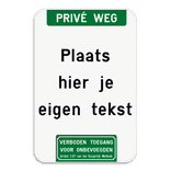Tekstbord - Boventekst en pictogram