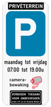 Parkeerbord Privéterrein - camerabewaking - verboden toegang