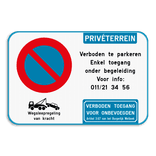 Parkeerverbod - Privéterrein - eigen tekst - geen toegang