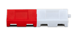 Kunststof barrier 1000x400x550mm - rood/wit - vulbaar met water of zand