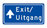 Verkeersbord exit / uitgang met pijl - reflecterend