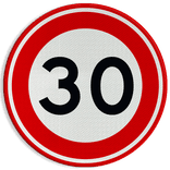 Autocollant vitesse limitée rond 30 cm pour conteneur
