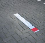 Afzetpaal verzonken met inklapsysteem - Ø90mm rood/wit