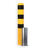 Rampaal Ø152x2000mm, diverse montageopties, verzinkt of geel/zwart