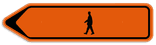 Verkeersbord SB250 F41 - Omleiding Voetganger Links