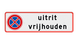 Verkeersbord uitrit vrijlaten RVV E02 + tekst - reflecterend