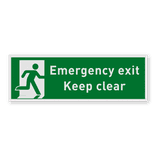 Nooduitgang bordje of sticker - Emergency exit, Keep clear - reflecterend