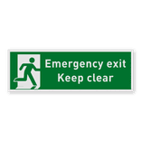 Panneau ou autocollant de sortie de secours - Emergency exit, Keep clear - Réfléchissant