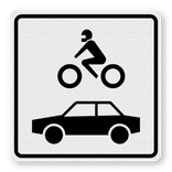 Sticker Auto's/motoren 250x250mm wit met pictogram