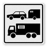 Sticker Paardentrailer/vrachtwagen 250x250mm wit met pictogram