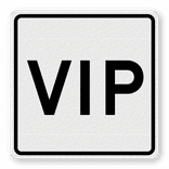 Sticker VIP 250x250mm wit met pictogram