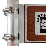 Verwijsbord KOKER Rood/wit/zwart - pijl links, 2 regelig met 1 pictogram - Klasse 3 reflecterend