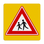 Autocollant Attention aux enfants réfléchissant 350 x 350 mm