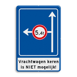 Verkeersbord RVV L10-C21 +ondertekst