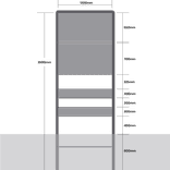 Komportaal H01a 1200mm breed, RVV-paneel 700mm hoog (type 1)