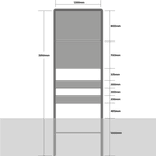 Komportaal H01b 1200mm breed, RVV-paneel 700mm hoog (type 1)