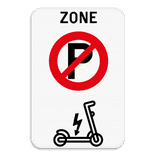 Panneau de stationnement - Interdit aux trottinettes électriques