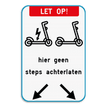 Informatiebord met 2 pictogrammen - Eigen tekst - Steps