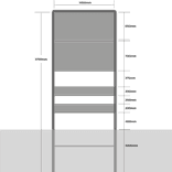 Komportaal H01a 1400mm breed, RVV-paneel 700mm hoog (type 1)