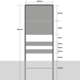 Komportaal H01c 1400mm breed, RVV-paneel 700mm hoog (type 1)