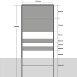Komportaal H01a 1600mm breed, RVV-paneel 700mm hoog (type 1)