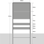 Komportaal H01b 1600mm breed, RVV-paneel 700mm hoog (type 1)