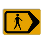 Omleidingsbord - T201r - Pijlkader rechts + pictogram