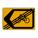 Omleidingsbord einde - T201e - Pijlkader links + pictogram