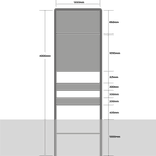 Komportaal H01a 1200mm breed, RVV-paneel 1000mm hoog (type 1 en 2)