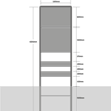 Komportaal H01c 1200mm breed, RVV-paneel 1000mm hoog (type 1 en 2)