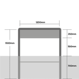Straatnaamportaal 1200mm breed, 1 regelig