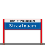 Straatnaamportaal 1200mm breed, 1 regelig met Wijk- of Plaatsnaam