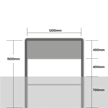 Straatnaamportaal 1200mm breed, 2 regelig