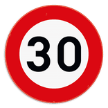 Verkeersbord SB250 C43 - Verbod te rijden met een grotere snelheid dan is aangeduid