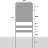 Komportaal H01a 1400mm breed, RVV-paneel 1000mm hoog (type 1 en 2)