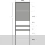 Komportaal H01b 1400mm breed, RVV-paneel 1000mm hoog (type 1 en 2)