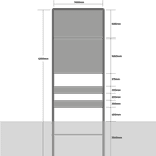 Komportaal H01c 1400mm breed, RVV-paneel 1000mm hoog (type 1 en 2)