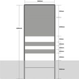Komportaal H01a 1600mm breed, RVV-paneel 1000mm hoog (type 1 en 2)