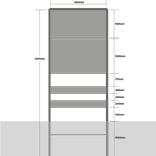 Komportaal H01b 1600mm breed, RVV-paneel 1000mm hoog (type 1 en 2)