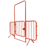 Barrière en acier galvanisé avec porte verouillable - Rouge