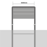 Bedrijfsbordpaneel 1000mm breed, 1 regelig (100mm hoog)