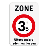 Zonebord SB250 ZC21T – verboden massa boven aanduiding - met tekstvak
