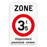 Zonebord SB250 ZC21T – verboden massa boven aanduiding - met tekstvak