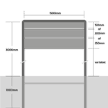 Bedrijfsbord 1500mm breed, staanders 3000mm (boven de grond)