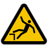 Panneau d'avertissement W008 - Chute avec dénivellation