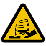 Waarschuwingsbord W023 - Gevaar voor bijtende stoffen