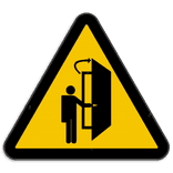 Waarschuwingsbord Waarschuwingsbord pas op openslaande deur